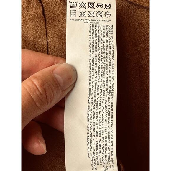 Mango Tan Brown Faux Suede Open Front Lightweight Jacket Women's Size XS - Picture 6 of 6